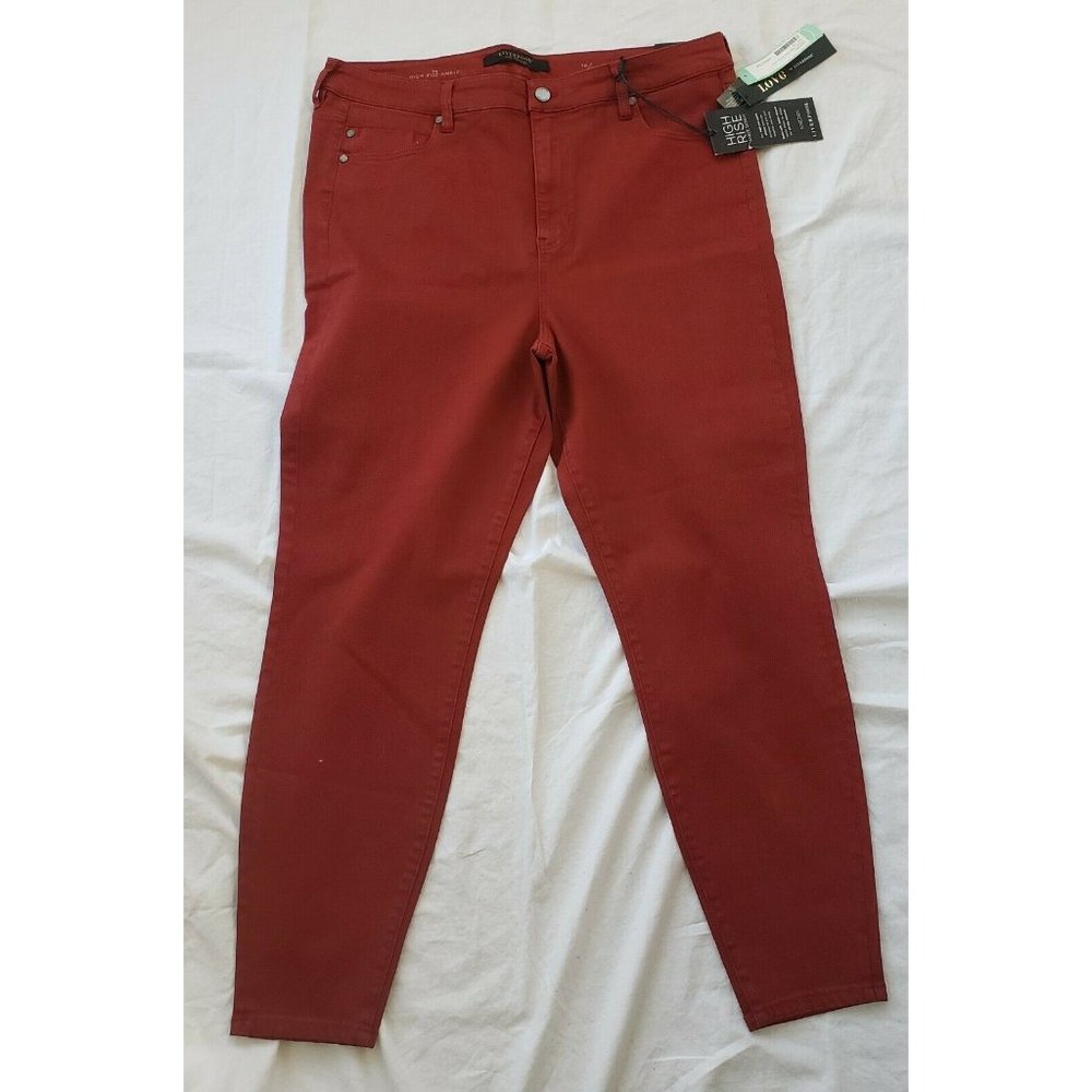 Liverpool Red Tinsley High Rise Skinny Jeans Women's 16/28 NWT Red
